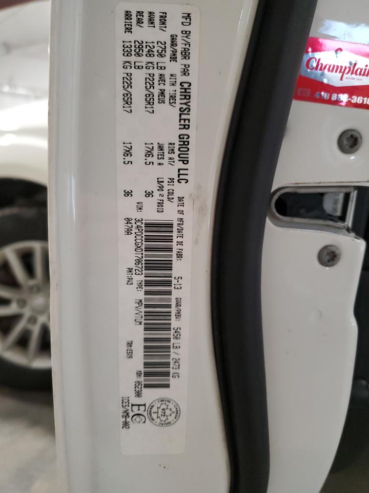 2013 Dodge Journey Sxt VIN: 3C4PDCCGXDT706723 Lot: 91863415