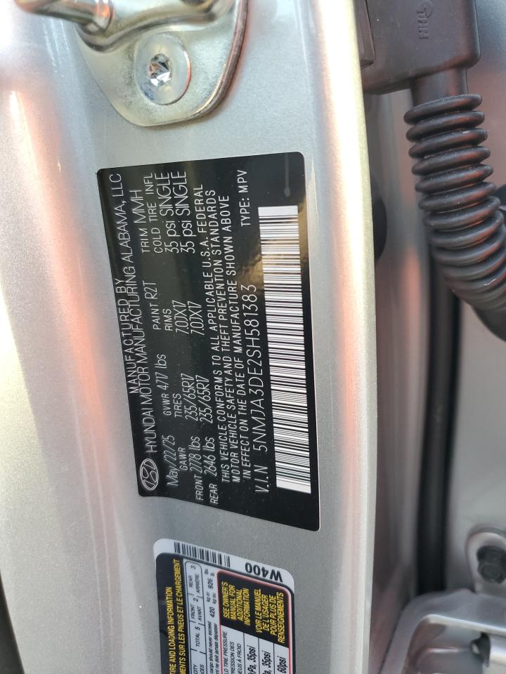 2025 Hyundai Tucson Se VIN: 5NMJA3DE2SH581383 Lot: 93276015