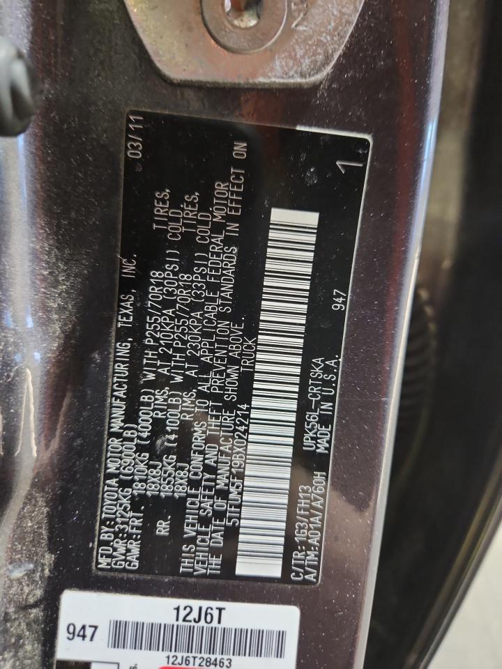 2011 Toyota Tundra Double Cab Sr5 VIN: 5TFUM5F19BX024214 Lot: 93637815