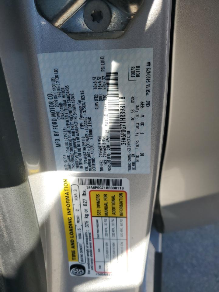 2017 Ford Fusion S VIN: 3FA6P0G71HR398118 Lot: 91645725