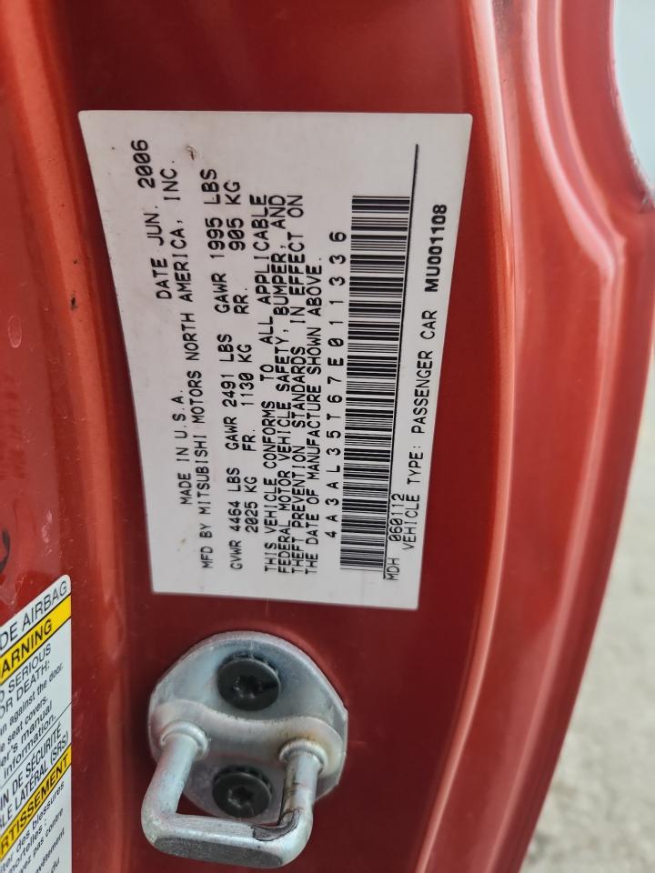 2007 Mitsubishi Eclipse Spyder Gt VIN: 4A3AL35T67E011336 Lot: 92903205