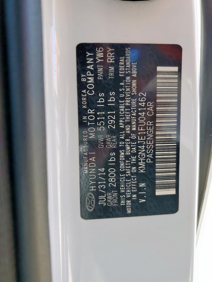 2015 Hyundai Genesis 3.8L VIN: KMHGN4JE1FU041462 Lot: 91801925