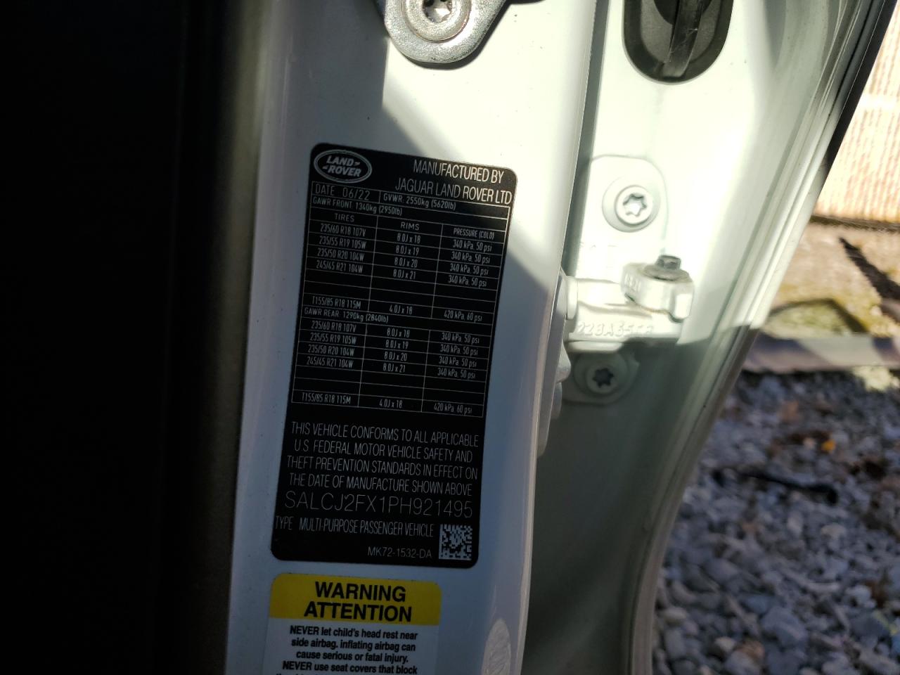 2023 Land Rover Discovery Sport S VIN: SALCJ2FX1PH921495 Lot: 91016695