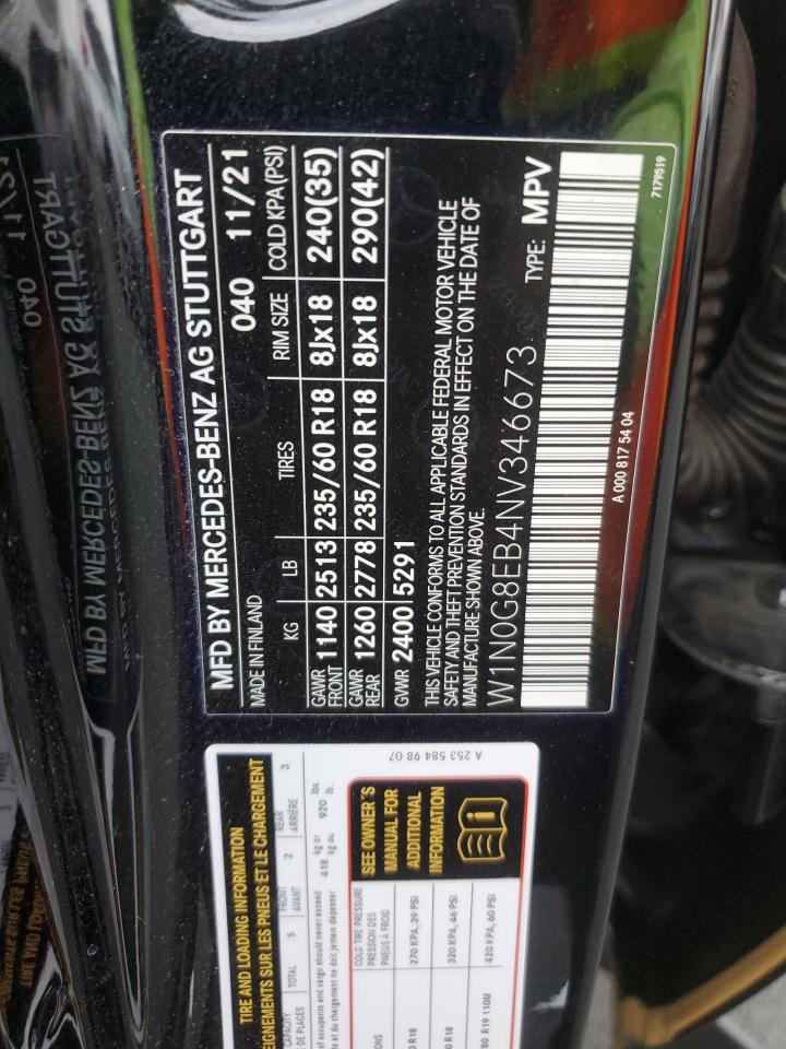 2022 Mercedes-Benz Glc 300 4Matic VIN: W1N0G8EB4NV346673 Lot: 92105535