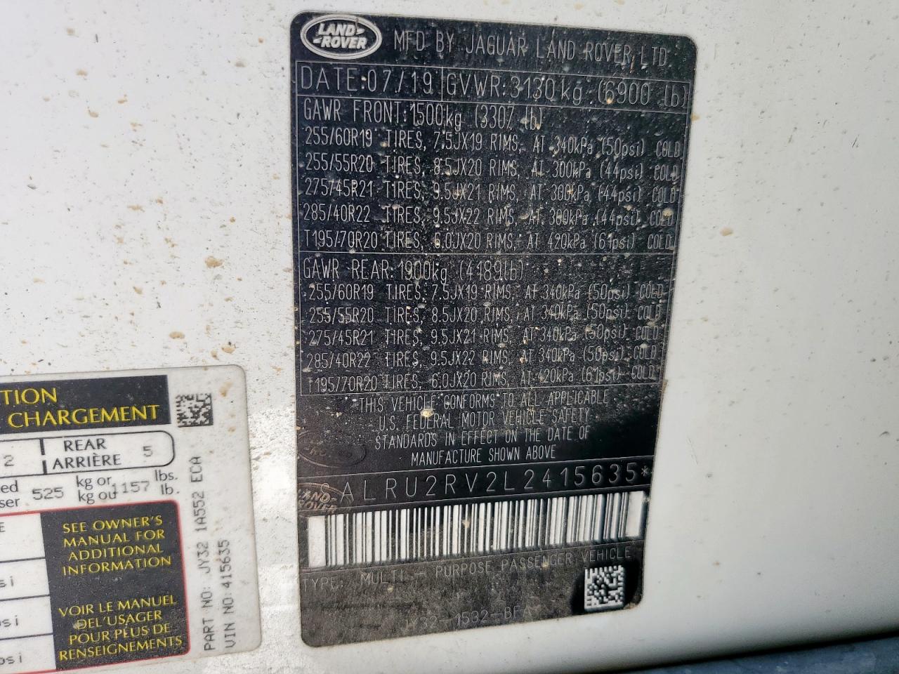 2020 Land Rover Discovery Landmark VIN: SALRU2RV2L2415635 Lot: 91668895