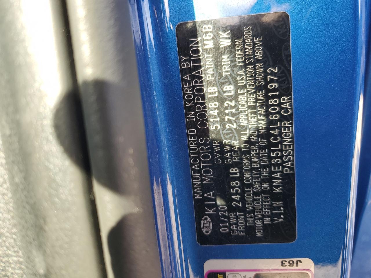 2020 Kia Stinger Gt VIN: KNAE35LC4L6081972 Lot: 91401765