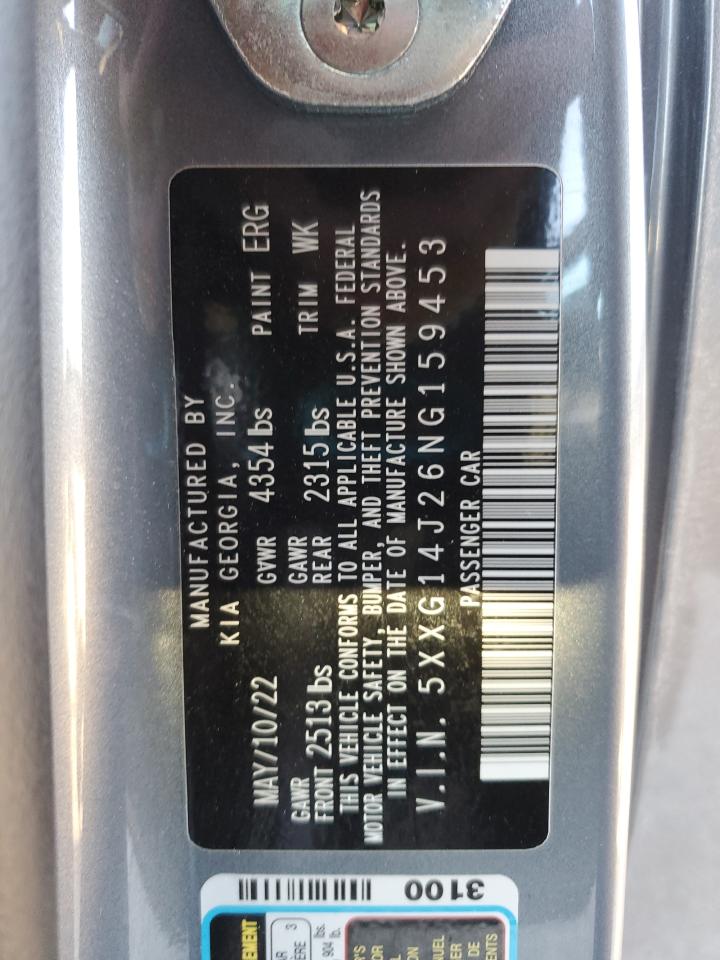 2022 Kia K5 Lxs VIN: 5XXG14J26NG159453 Lot: 92475825