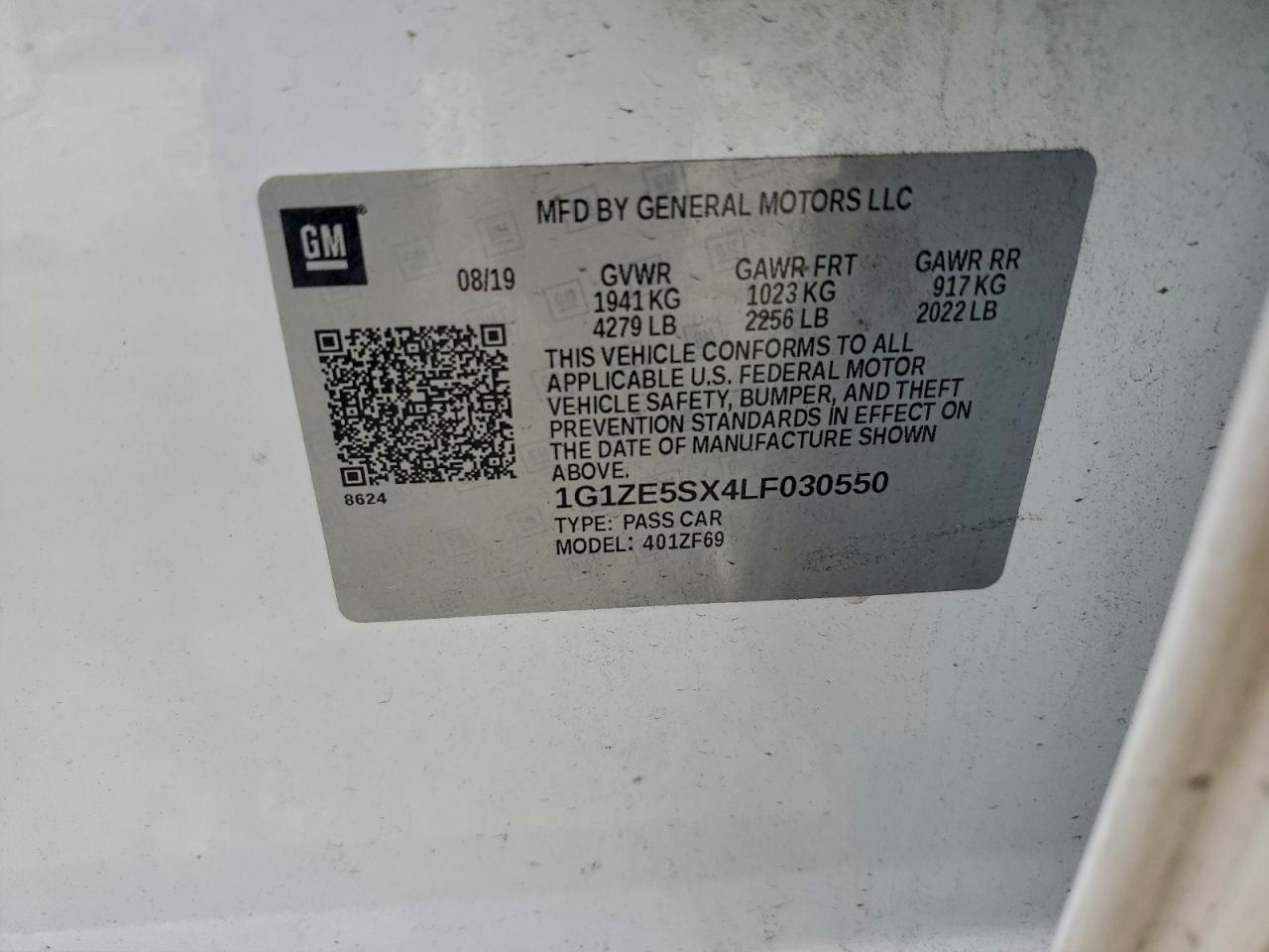 2020 Chevrolet Malibu Premier VIN: 1G1ZE5SX4LF030550 Lot: 94325675