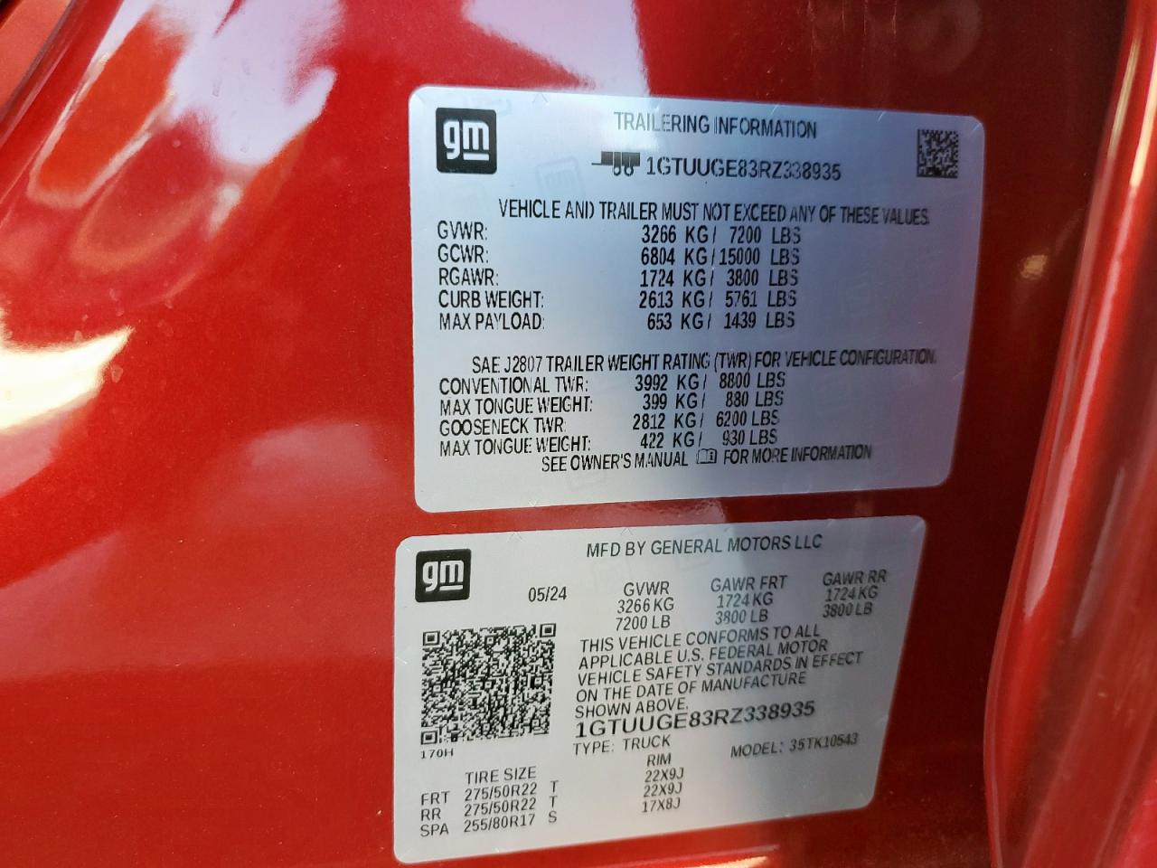 2024 GMC Sierra K1500 Denali VIN: 1GTUUGE83RZ338935 Lot: 91726645