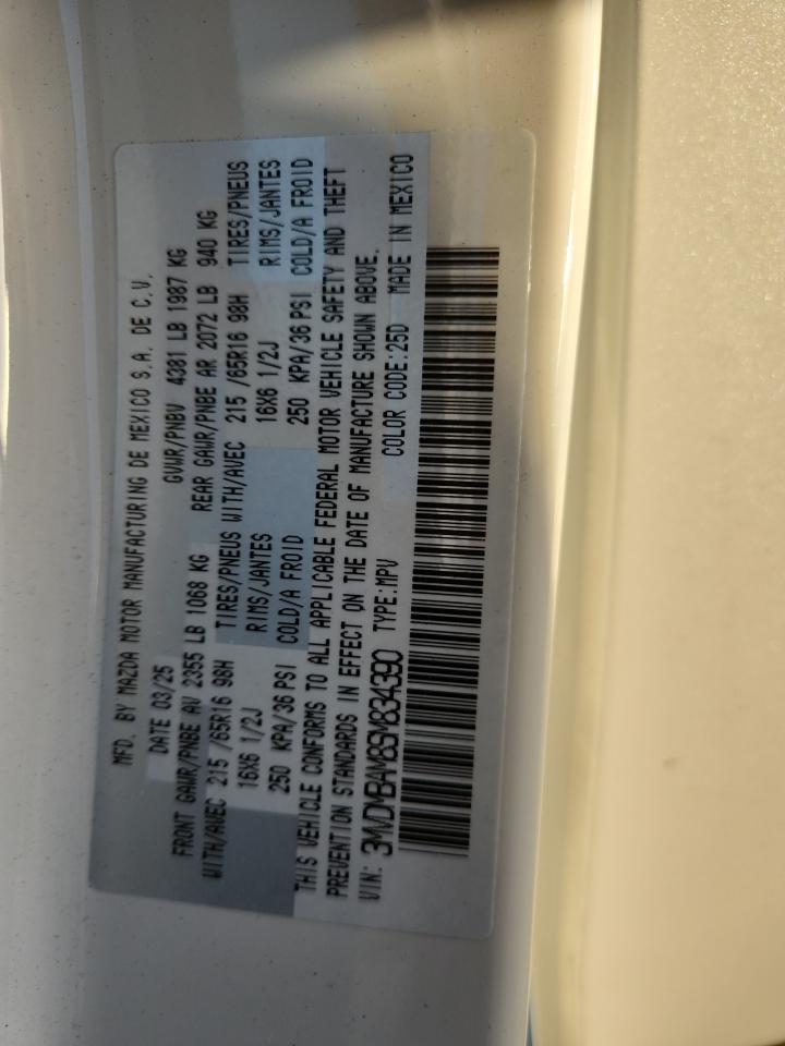 2025 Mazda Cx-30 VIN: 3MVDMBAM8SM834390 Lot: 91683635