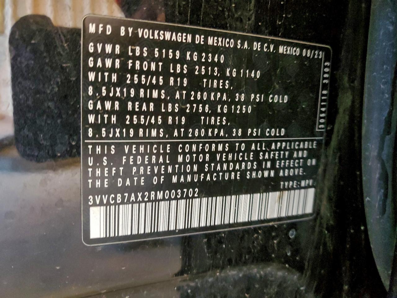 2024 Volkswagen Tiguan Se R-Line Black VIN: 3VVCB7AX2RM003702 Lot: 94264115