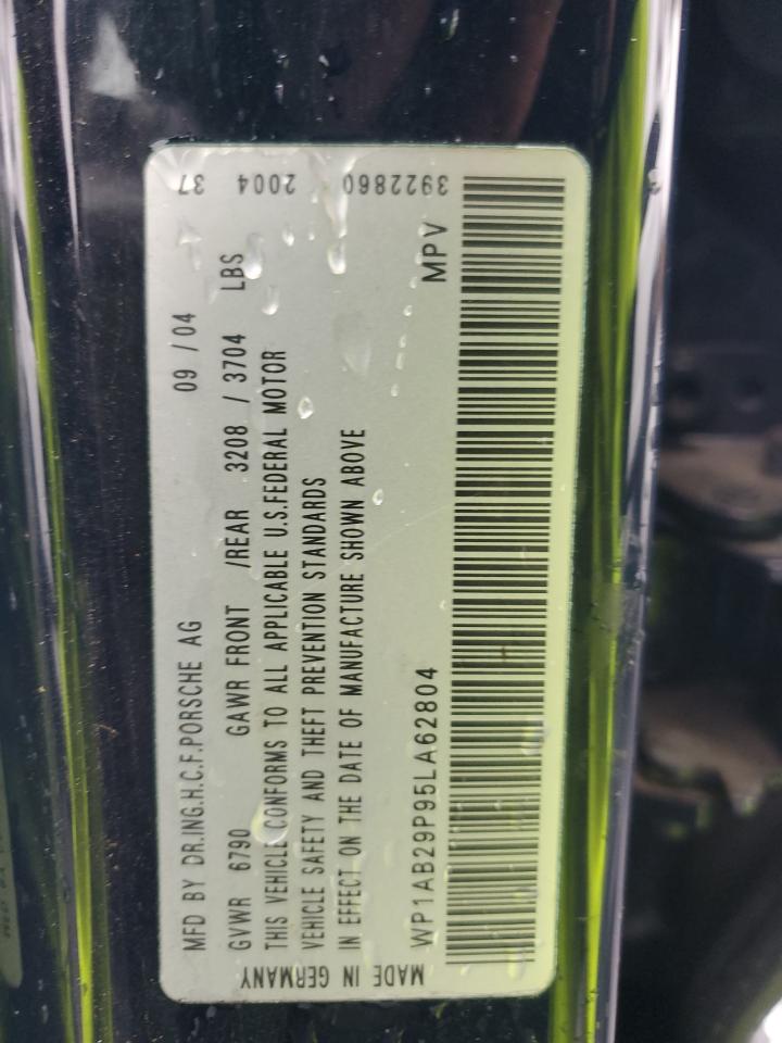 2005 Porsche Cayenne S VIN: WP1AB29P95LA62804 Lot: 92866875