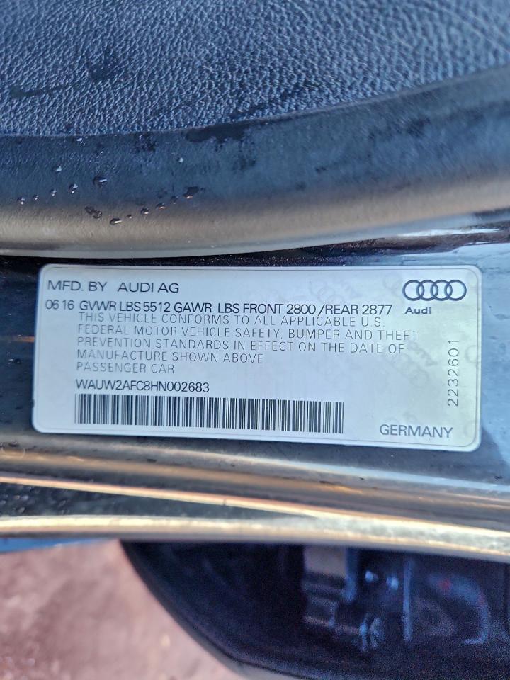 2017 Audi A7 Premium Plus VIN: WAUW2AFC8HN002683 Lot: 93145485