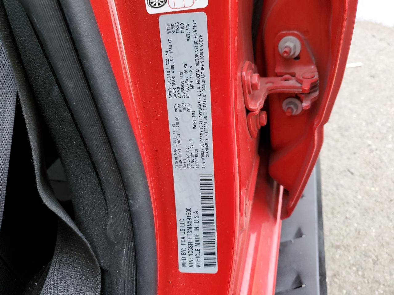 2021 Ram 1500 Big Horn/Lone Star VIN: 1C6SRFFT3MN591590 Lot: 90879615