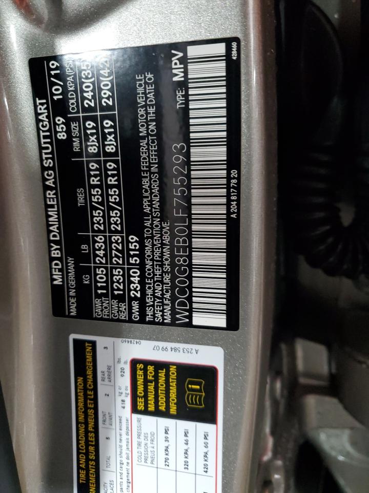 2020 Mercedes-Benz Glc 300 4Matic VIN: WDC0G8EB0LF755293 Lot: 93411375