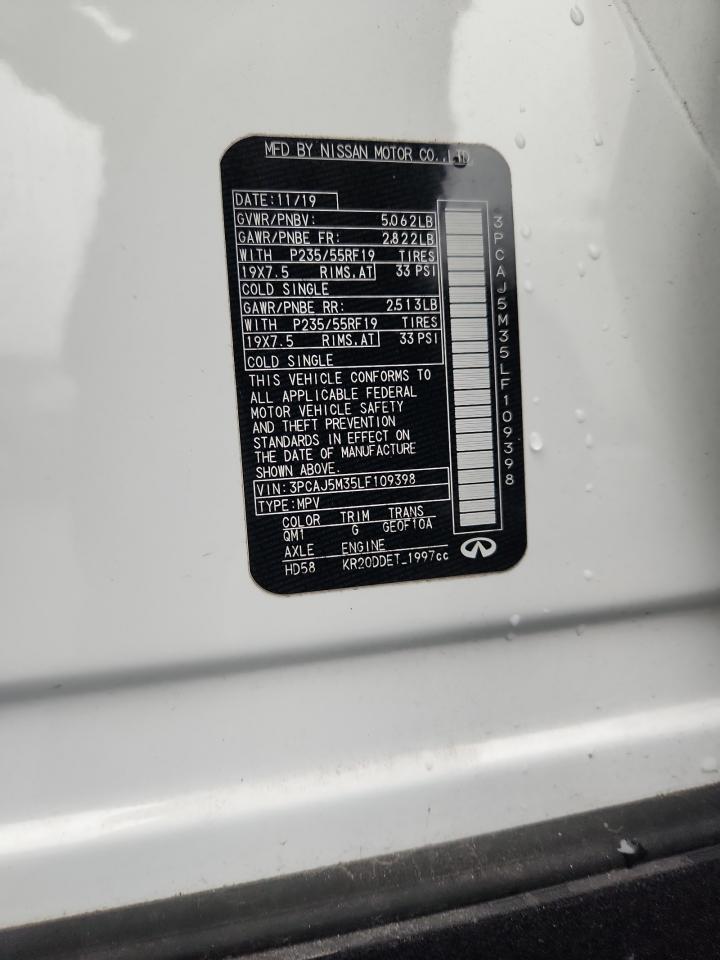 2020 Infiniti Qx50 Pure VIN: 3PCAJ5M35LF109398 Lot: 93762495