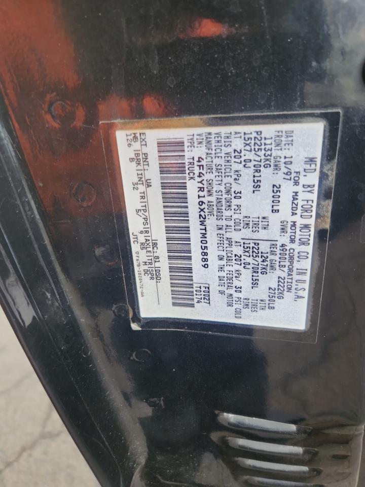 1998 Mazda B4000 Cab Plus VIN: 4F4YR16X2WTM05889 Lot: 92861885