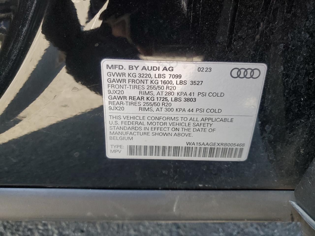 2024 Audi Q8 E-Tron Premium Plus VIN: WA15AAGEXRB005468 Lot: 90703725