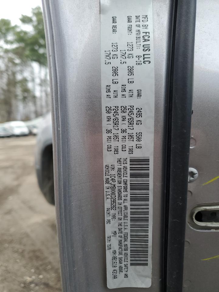 2019 Jeep Cherokee Trailhawk VIN: 1C4PJMBXXKD295262 Lot: 91565895