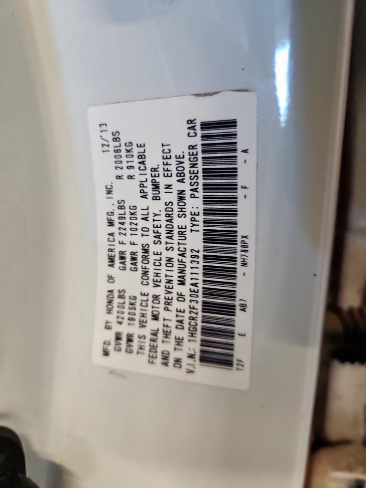 2014 Honda Accord Lx VIN: 1HGCR2F30EA111392 Lot: 91436125