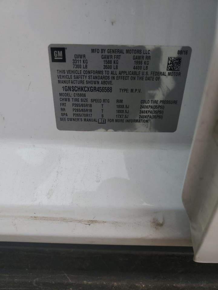 2016 Chevrolet Suburban C1500 Lt VIN: 1GNSCHKCXGR456588 Lot: 93849465