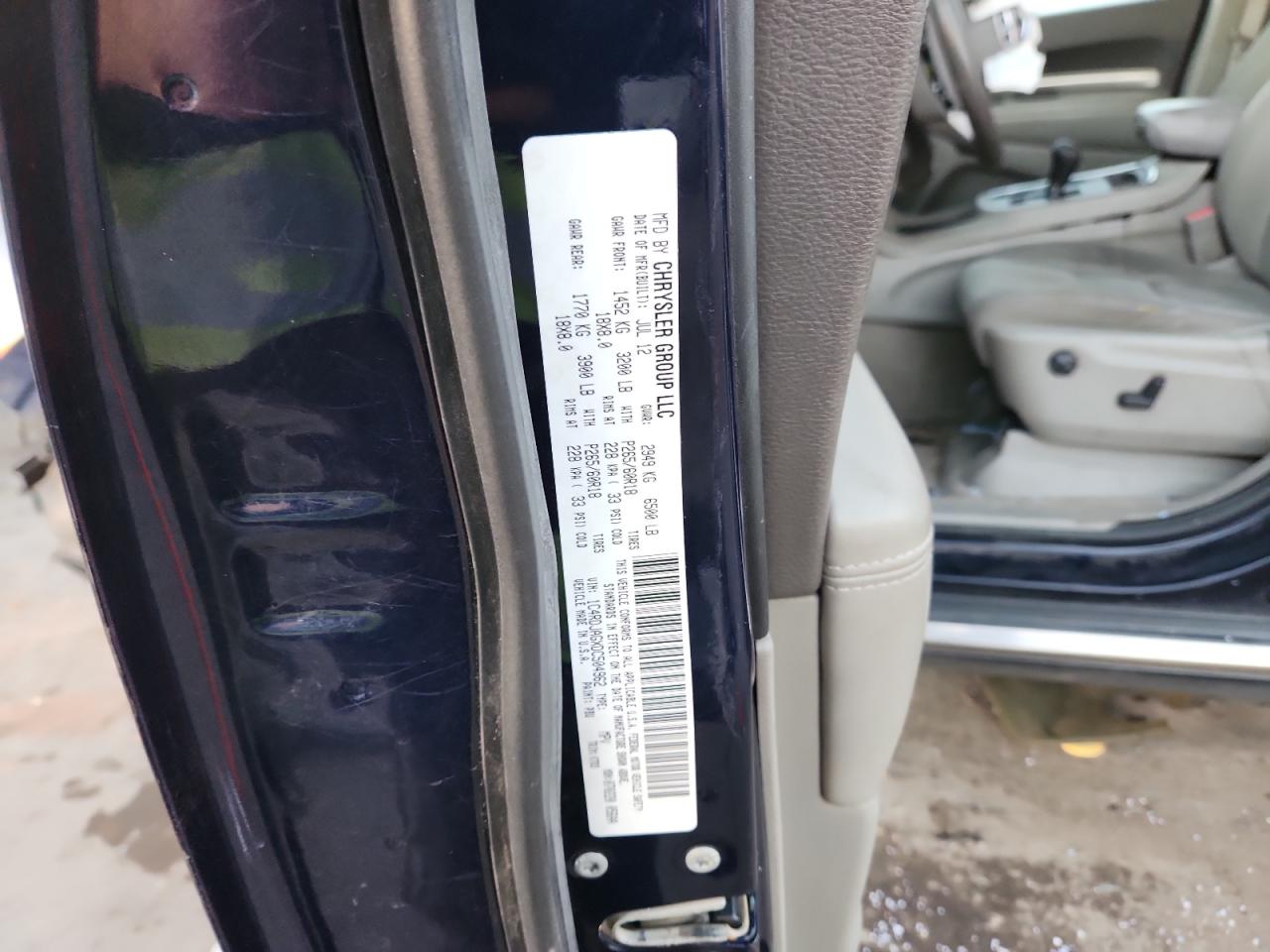 2013 Dodge Durango Sxt VIN: 1C4RDJAGXDC504962 Lot: 91485995