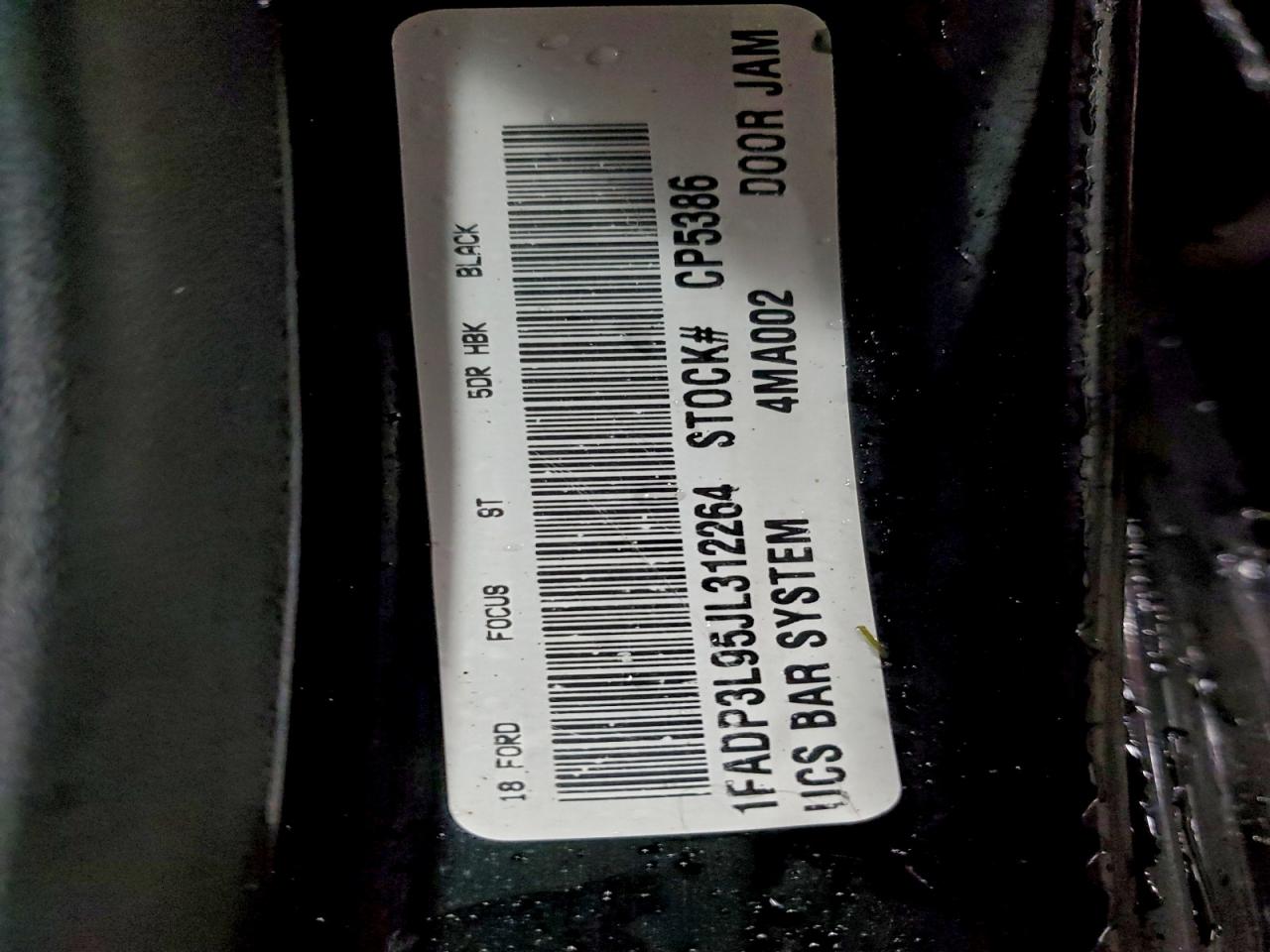 2018 Ford Focus St VIN: 1FADP3L95JL312264 Lot: 94539435