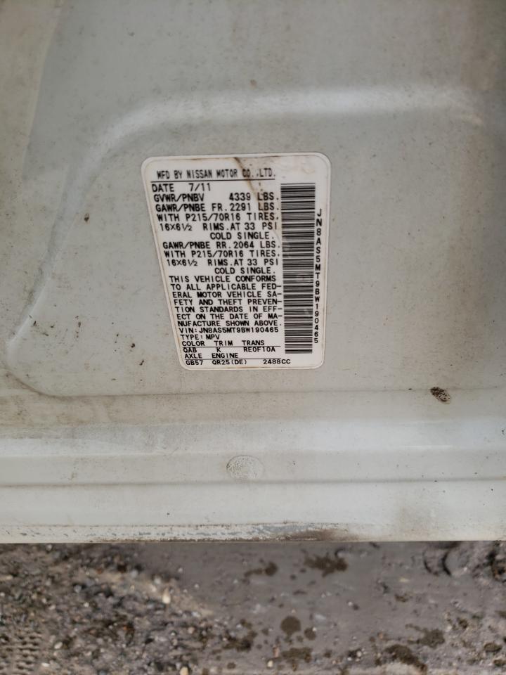 2011 Nissan Rogue S VIN: JN8AS5MT9BW190465 Lot: 93226545