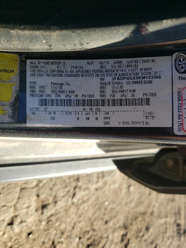 2019 Ford Fiesta St VIN: 3FADP4GX5KM153566 Lot: 93053545