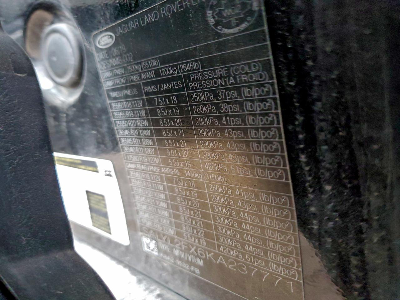 2019 Land Rover Range Rover Velar R-Dynamic Se VIN: SALYL2FX6KA237771 Lot: 92535785