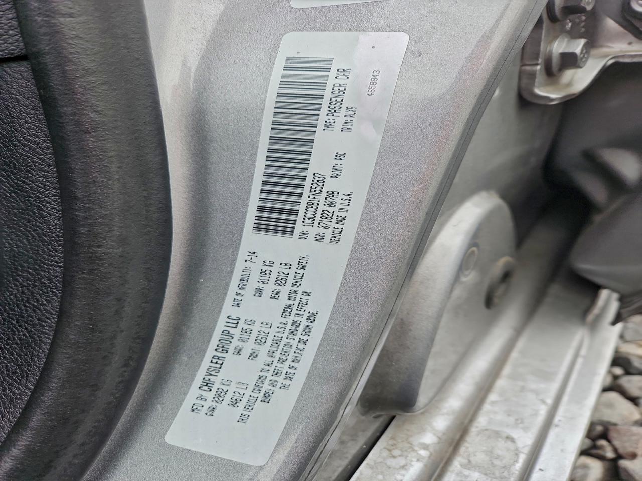 2015 Chrysler 200 S VIN: 1C3CCCBB1FN552837 Lot: 93304005