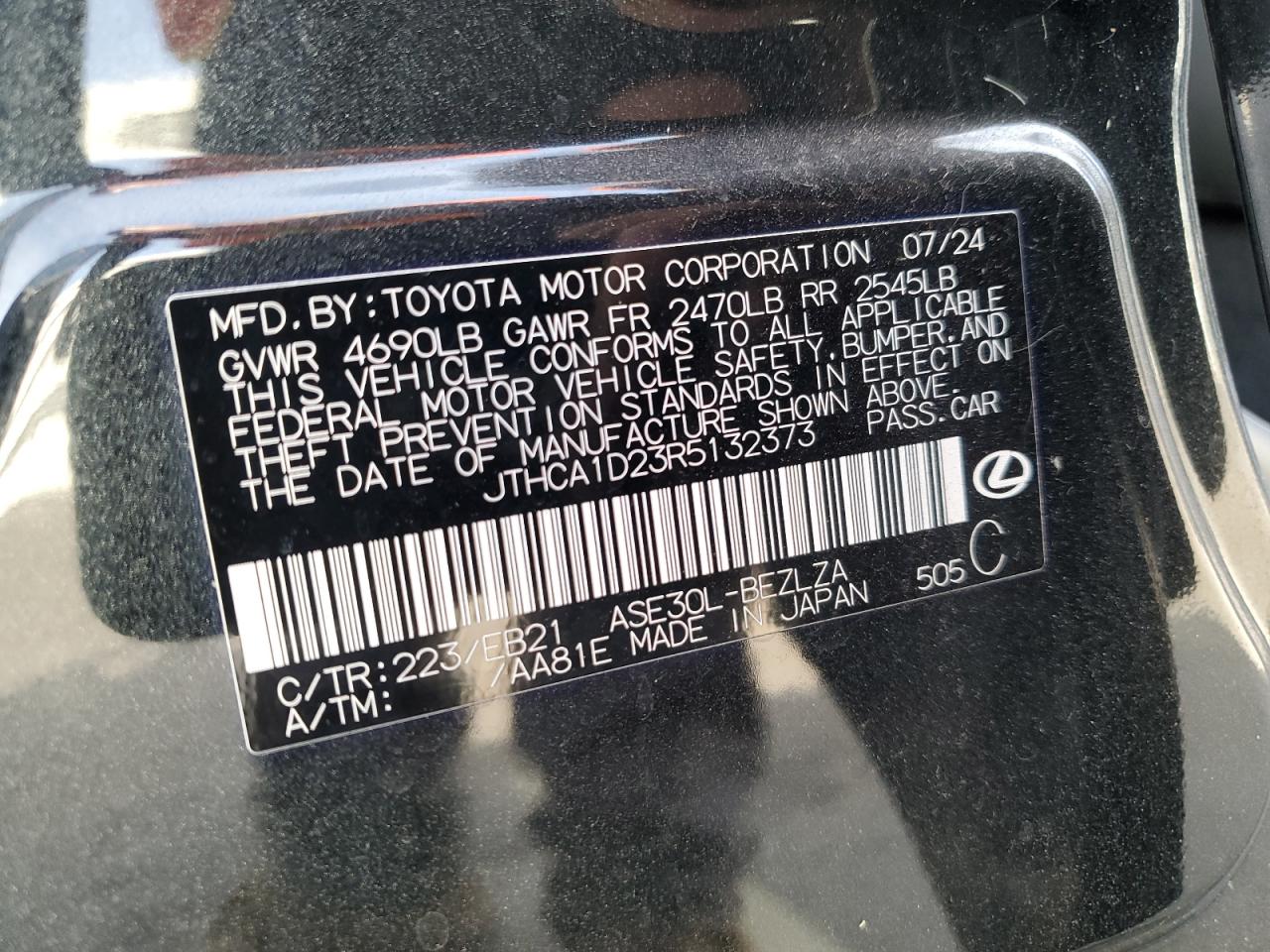 2024 Lexus Is 300 VIN: JTHCA1D23R5132373 Lot: 92117825