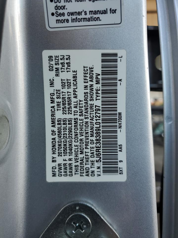 2009 Honda Cr-V Lx VIN: 5J6RE38389L012797 Lot: 91727755
