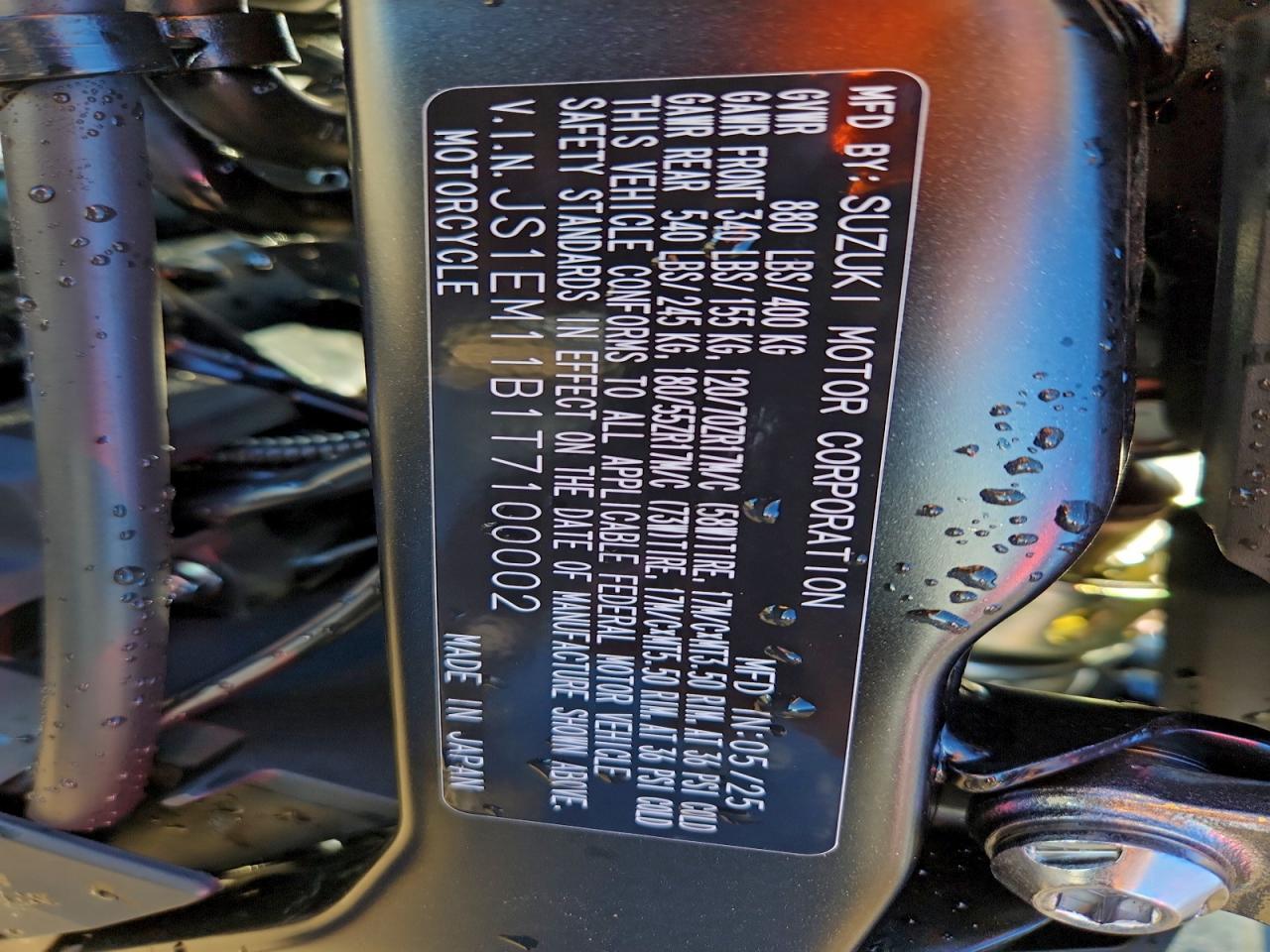 2026 Suzuki Gsx800 R VIN: JS1EM11B1T7100002 Lot: 93721665