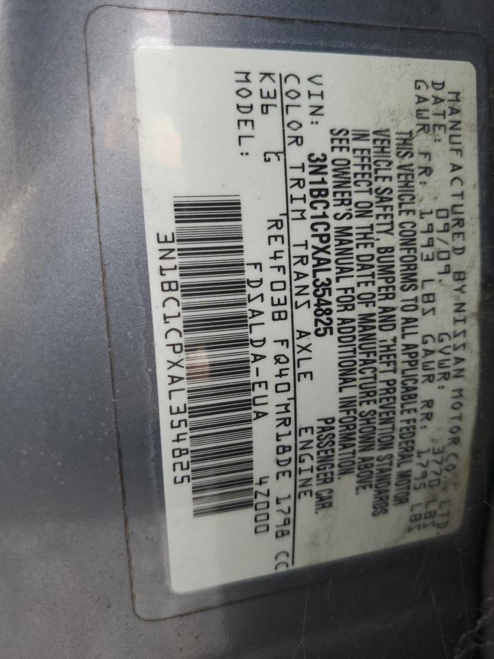 2010 Nissan Versa S VIN: 3N1BC1CPXAL354825 Lot: 93443295