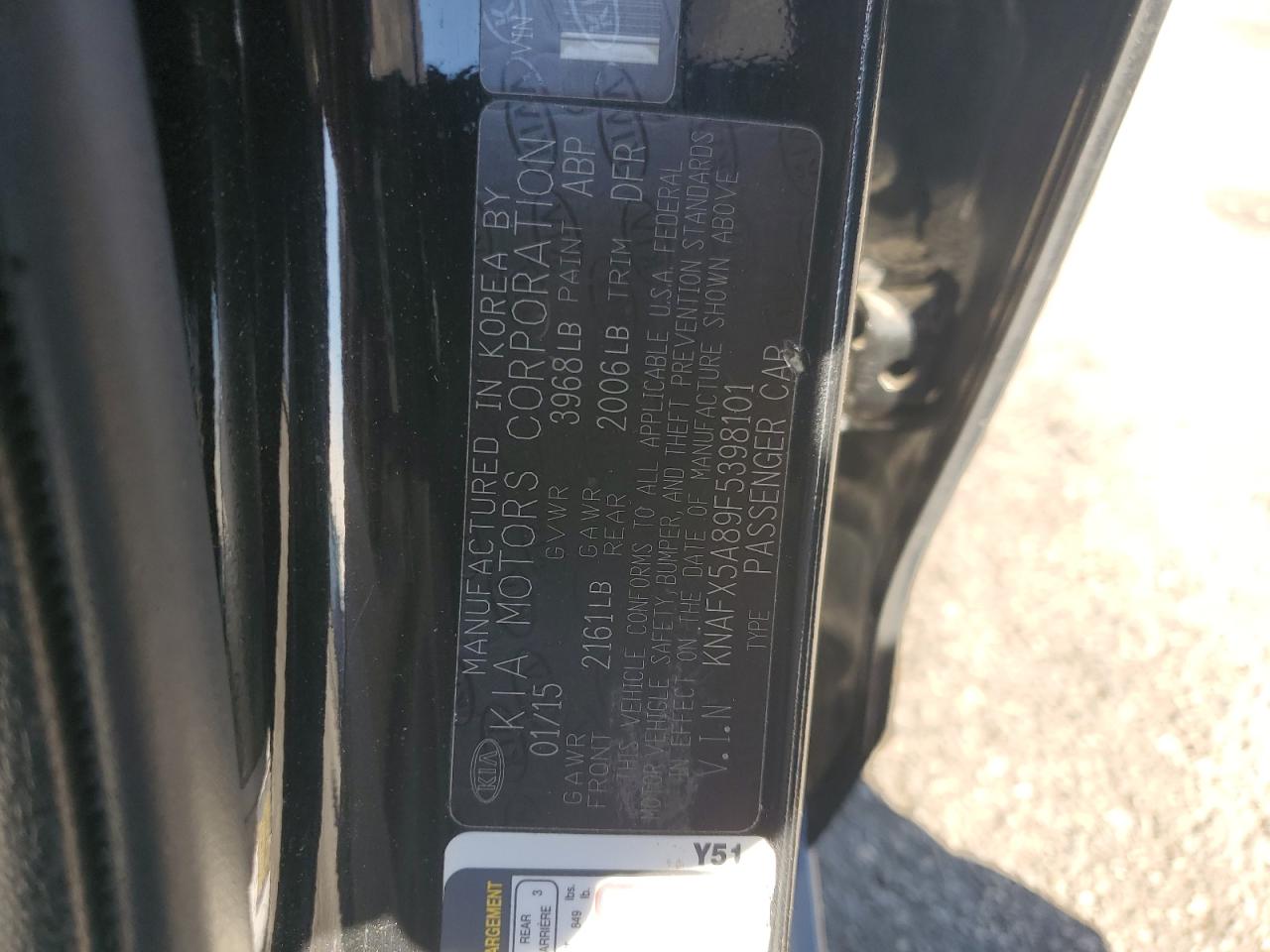 2015 Kia Forte Ex VIN: KNAFX5A89F5398101 Lot: 92120225