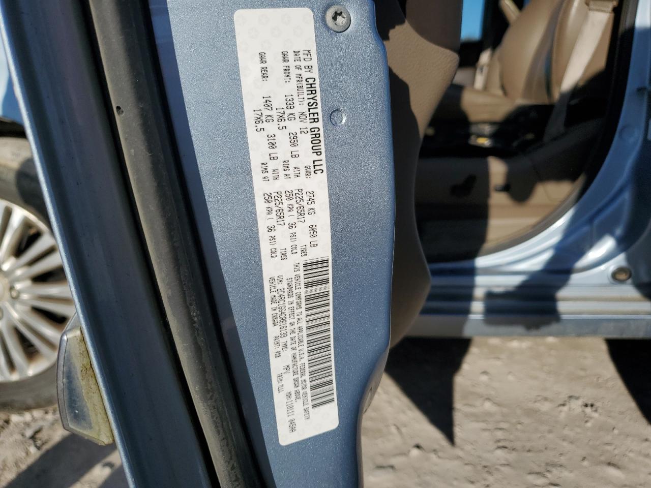 2013 Chrysler Town & Country Limited VIN: 2C4RC1GG4DR616139 Lot: 91230335