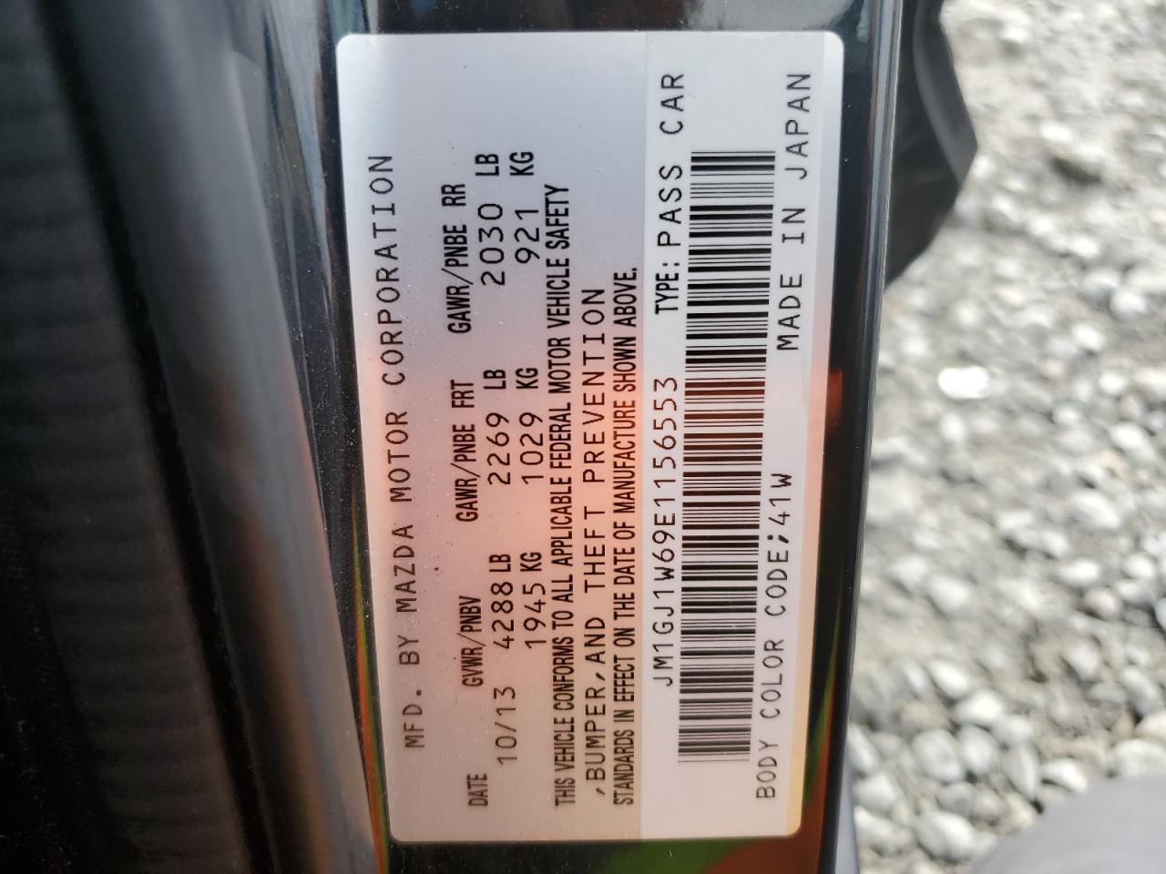 2014 Mazda 6 Grand Touring VIN: JM1GJ1W69E1156553 Lot: 93535635