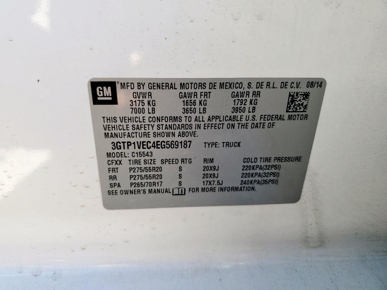 2014 GMC Sierra C1500 Slt VIN: 3GTP1VEC4EG569187 Lot: 91663005