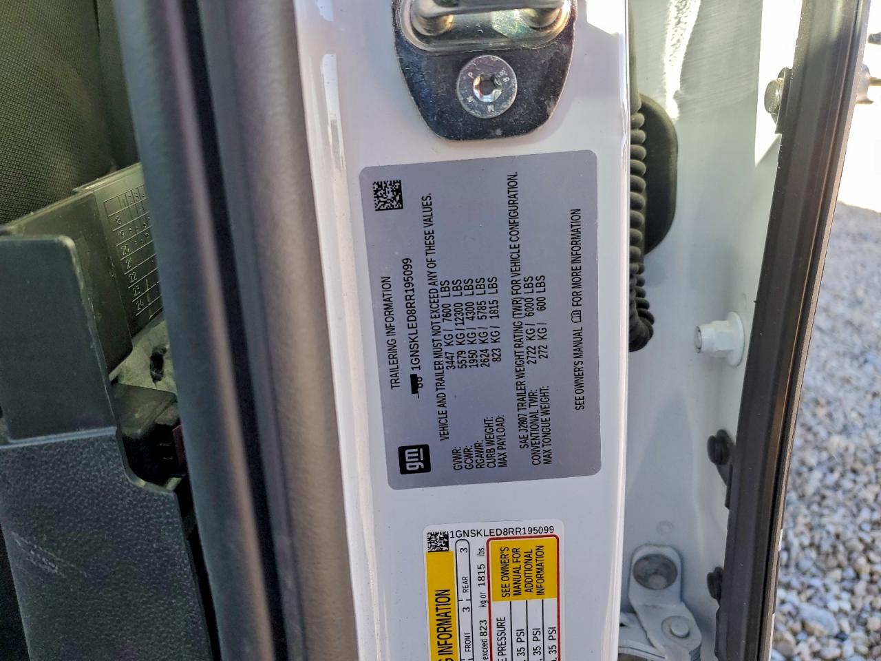 2024 Chevrolet Tahoe K1500 VIN: 1GNSKLED8RR195099 Lot: 86083295