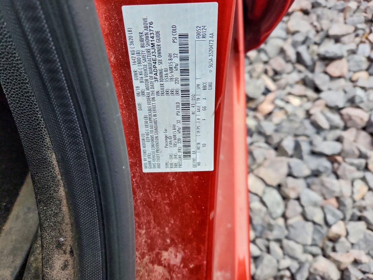 2018 Ford Fiesta Se VIN: 3FADP4EJ3JM143776 Lot: 94296235