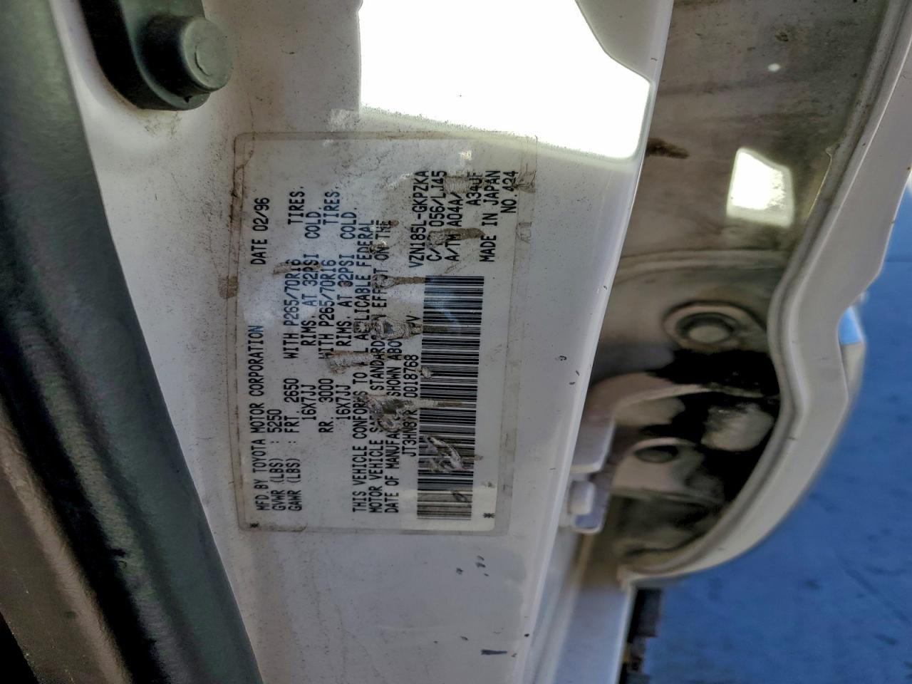 1996 Toyota 4Runner Limited VIN: JT3HN87R7T0018768 Lot: 94670475