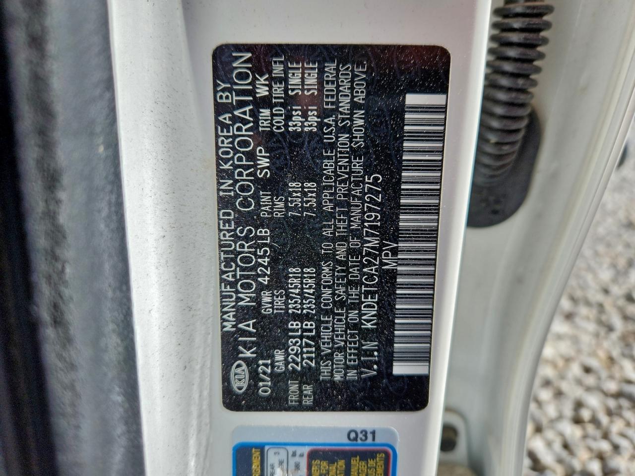 2021 Kia Seltos Sx VIN: KNDETCA27M7197275 Lot: 94424125