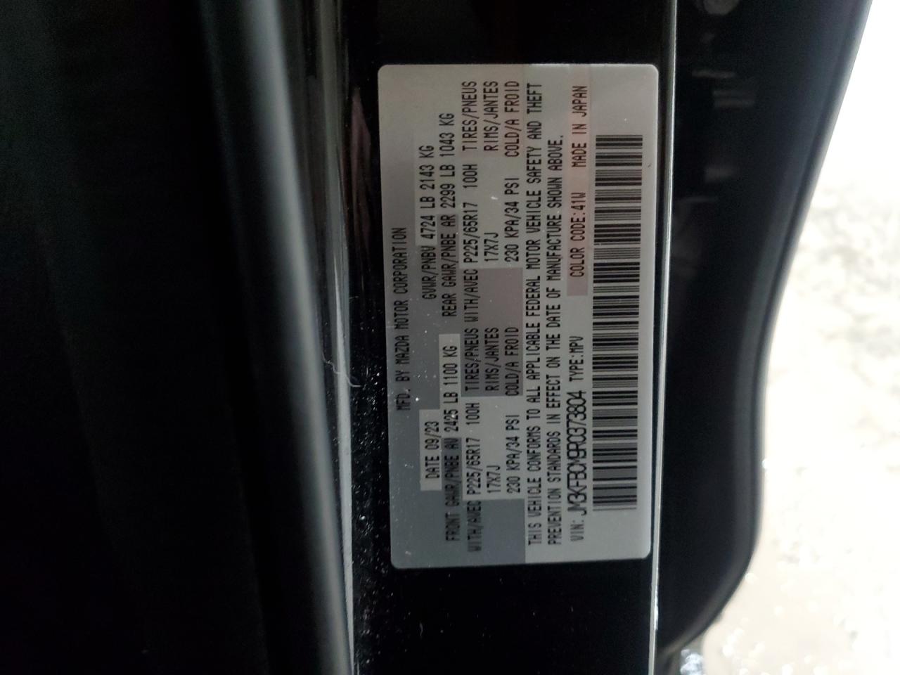 2024 Mazda Cx-5 Preferred VIN: JM3KFBCM9R0373804 Lot: 93366395