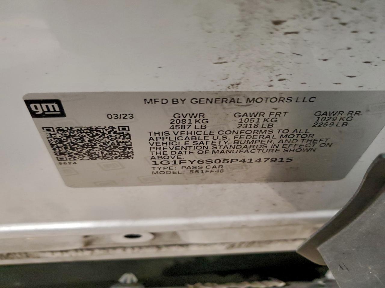 2023 Chevrolet Bolt Euv Lt VIN: 1G1FY6S05P4147915 Lot: 94287805