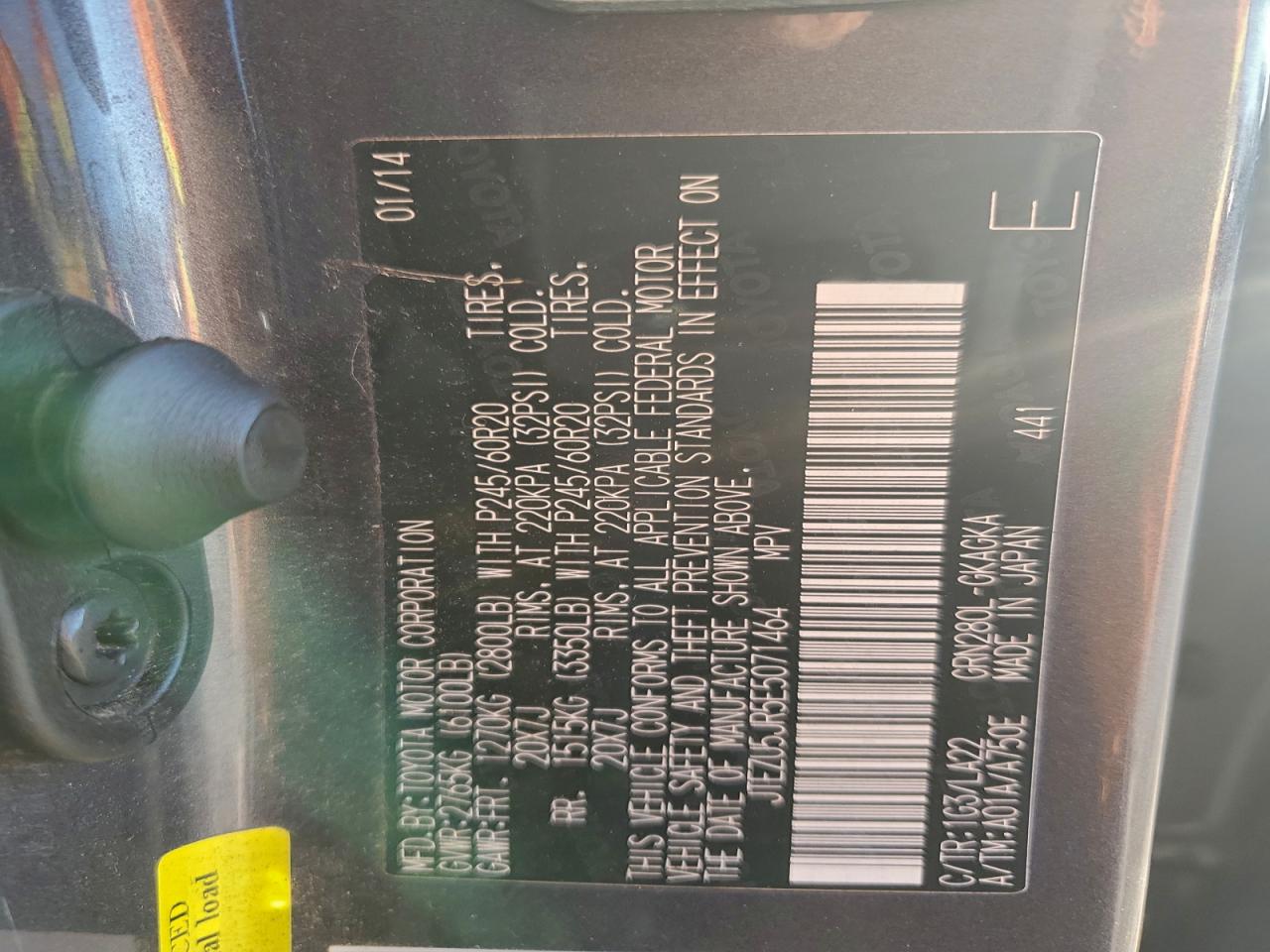 2014 Toyota 4Runner Sr5 VIN: JTEZU5JR5E5071464 Lot: 93744975