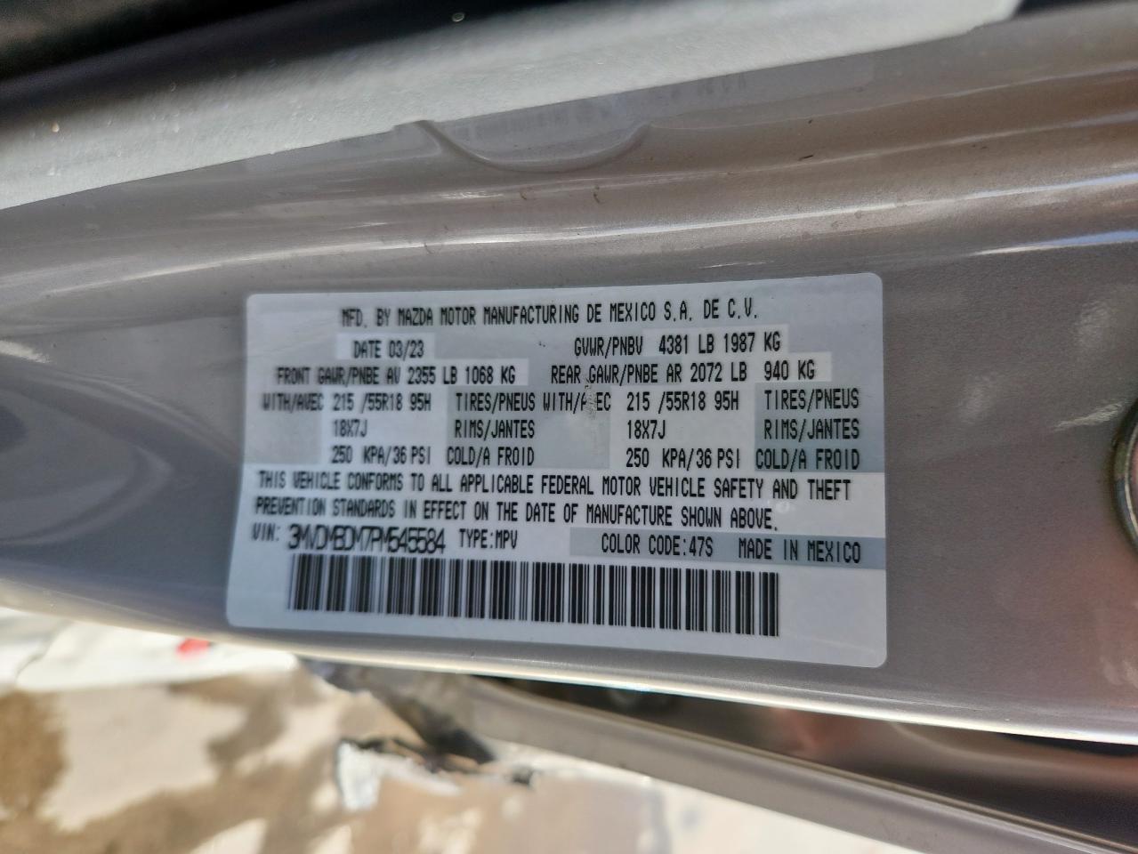 2023 Mazda Cx-30 Premium VIN: 3MVDMBDM7PM545584 Lot: 91648765