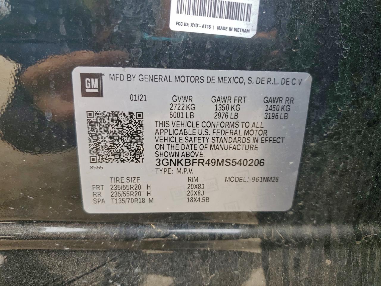 2021 Chevrolet Blazer Premier VIN: 3GNKBFR49MS540206 Lot: 94255375