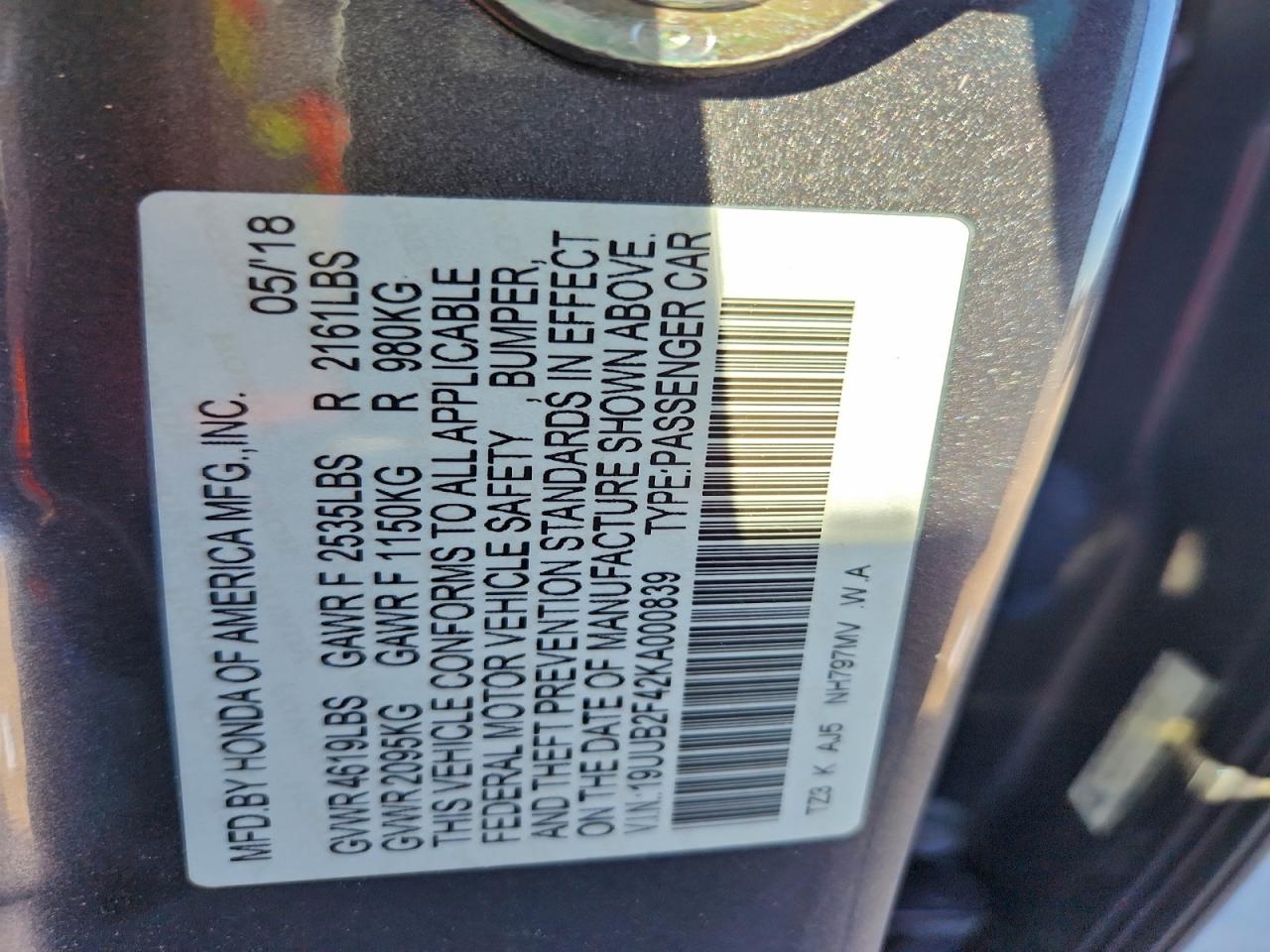 2019 Acura Tlx Technology VIN: 19UUB2F42KA000839 Lot: 93707085