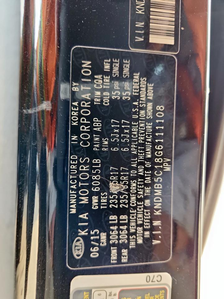 2016 Kia Sedona Lx VIN: KNDMB5C18G6111108 Lot: 91891495